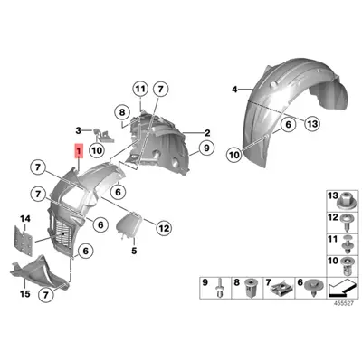BMW 51717186727 Çamurluk Davlumbazı Ön Ucu : L 51717186727