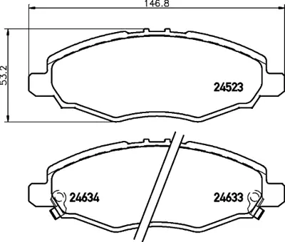 GRAP 93982 On Fren Balatası Toyota Hılux Pıckup 2.5 D4d 05-08 4×2 44650K100 44650K040 44650K130 44650K310 4465YZZQ8 44650K110 44650K120 24523 4465YZZDU 446530470