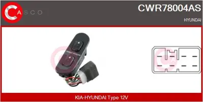 NUREL A 250 Cam Acma Anahtarı On Sol Cıftlı H100 Mınıbus 97>05 9369143320