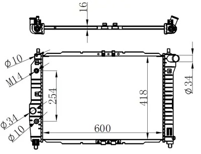 ORIS BCH017016 Motor Radyatoru (600x418x16) Kalos 02-> Aveo 1,4 Otomatık 96443476 96816482 96536524 P96536524 P96816482 96443478 P96443478 42438332 96533527 96536526