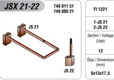 MEGA JSX 21-22 Mars Komuru 12v Dogan Kartal Sahın Taunus Otosan Anadol (6x13x17,5) Mako Tıp JSX 21-22