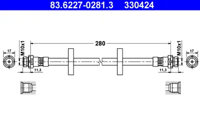SVAC 20-0181 Arka Fren Hortumu (Sag / Sol) Mondeo (93 96) 6758585 93BB2282AA
