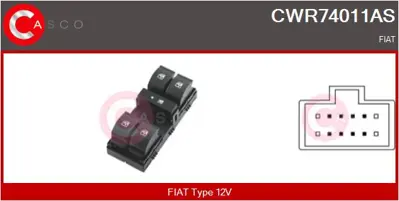 TEKNOPARTS FI-CD-016 On Sol Cam Anahtarı Fıat Lınea 07> 735442332