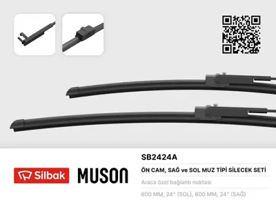 SİLBAK SB2424A Sılecek Supurgesı 600 / 600mm (Muz Tıp) Multıvan Transporter T5 Shuttle (T5) / (06 / 03>) 
