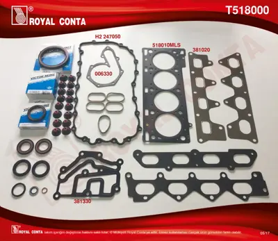 ROYAL CONTA T518000 Motor Takım Contası Kecelı Laguna Iı 2,0 16v F4r 