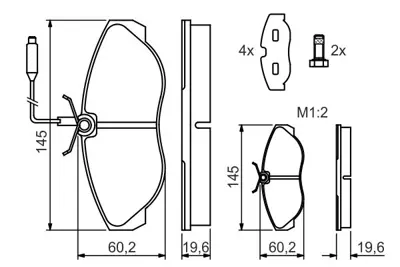 BOSCH 0986424030 Fren Balatası Ön Fişli Fıat Ducato 02> / Boxer 02> / Jumper 02> 18q Büyük Tip Gdb1105 GDB1105