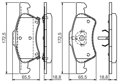 BOSCH 0986424765 Fren Balatası On Chyrsler Grand Voyager Iıı Dodge Caravan Gdb4129 5019803AA MZ690026 MZ690046 MZ690168 AY040MT003 AY040MT006 MB928963 9H0M011 MB858744 V9118M017