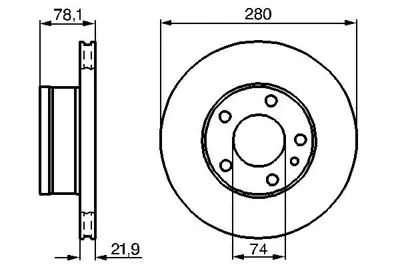 BOSCH 0986478041 Fren Dısk Bmw E12 5.18 34111116940 34111119564 1119563 1116940 34111119563 1119564 1163129 1163130 34111163129 34111163130