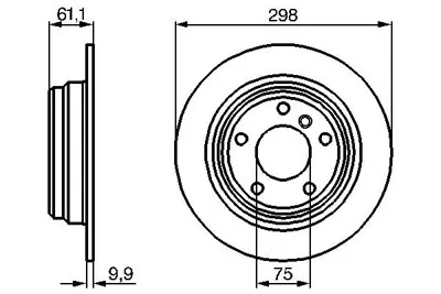 BOSCH 0986478425 Fren Dısk Arka Bmw  5 E39 95>03 Düz 298mm Df2768 