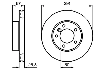 BOSCH 0986478691 Fren Diskiön Xj 90>97 Havalı DF1804