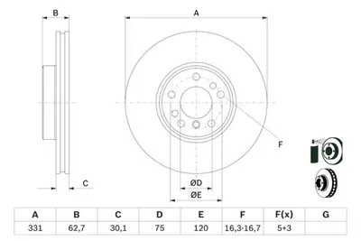 BOSCH 0986478974 Fren Diski Ön Bmw X3  E83 06> Bmw X5  E53 00> Adet 34116765457 34116756045 34116750713 34116859679 34116794304 34116794300 34116766036 34116750045 6756045 6765457