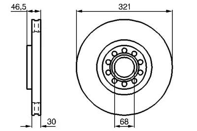 BOSCH 0986478985 Fren Dıskı On Audı, Seat A4; A4 Avant; A4 Cabriolet;A4 Cabriolet Quattro;Aud8d0615301k;Aud8d0615301m DF4258S
