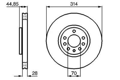 BOSCH 0986479143 Fren Diski Ön Vectra C 02> 2.8 V6 3.0 V6 Cddtı 3.2 V6 Sıgnum 02> / 9-3 02> 314mm 7 Bijon 24435132 95526643 93175606 569005 9005095 569016 1842017 1842193 93178721 93171606