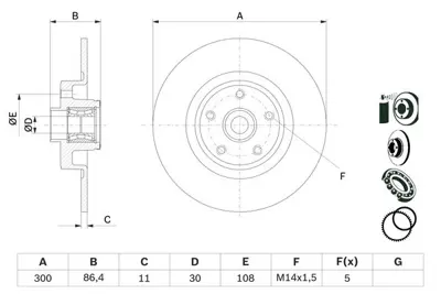 BOSCH 0986479276 Fren Disk Renault Espace Arka 8200244108 8200649353 432027259R 402029325R 8200663193 7701206924 8200018407 432025945R 432029079R 402021651R