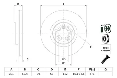 BOSCH 0986479300 Fren Diski Ön A6 04> 2.0 Tdı 2.7 Tdı 2.8 Fsı 4.2 A8 03> Havalı 4F0615301E 4E0615301AD 4F0615301AD 480698157R 4F0698151K 4F0615601D 34216864901 34216855657 34216855008 34216764653