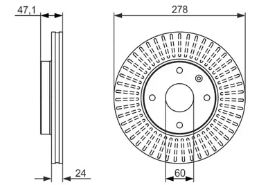 BOSCH 0986479649 Fren Dısk Chevrolet Epıca (Kl1) 2.0,2.0d,2.5 (06/2006-) On Hava Kan. Df6031 P96329364 96329364 5531186Z00000 5531186Z00 96549782 96328338 96264591 96329153