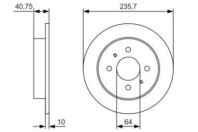 BOSCH 0986479967 Fren Disk Mıtsubıshı Carısma Arka1996 1998 Df4319 