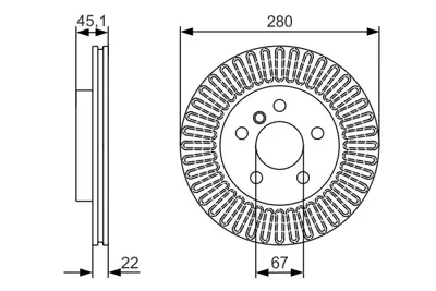 BOSCH 0986479C97 Fren Dısk Bmw, Mını (Bmw) 2-Serie; Mini 34116799347 34116866295 DF6799