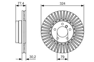 BOSCH 0986479D39 Fren Diski Ön Bmw 5 E60 E61 Bmw 6 E63 Havalı 324mm 34116753221 34116767269 34116864905 34116778964 34116864906 6767269 34116753211 6864906 6864905 6753221