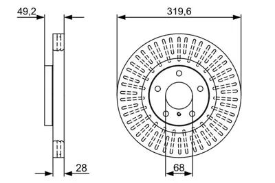 BOSCH 0986479V60 Fren Diski Ön Infınıtı Fx35 02> 40206CG010 402067Y000 40206CA000 40206CA010 40206EG000 40206EG00B D0206ZA500 40206ZA500 402063JA0A 402065BC0A