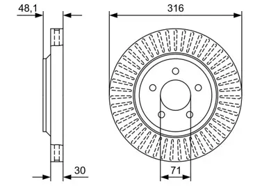 BOSCH 0986479W55 Fren Disk Ford Mustang Ön 4R3Z1125BA DR3Z1125C