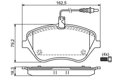 BOSCH 0986494098 Fren Balatasıön Fişli 407 04> 607 00> / C5 08> C6 05> Gdb1595 Gdb1663 
