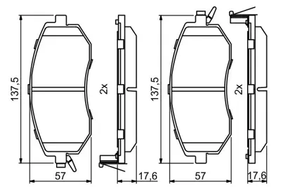 BOSCH 0986494761 Fren Balatası Ön Forester 08> Impreza 08> Xv 12> 32006166 32006167 SU00304324 2629FE020 2629FE080 2629FE082 26292SA031 26296AE160 26296AG060 26296AG070