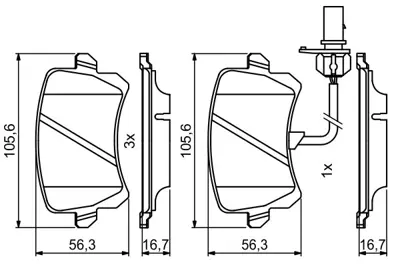 BOSCH 0986494814 Fren Balatası Arka Audı Q3 13> 8U0698451D 8U0698451E 8U069451D 8U069451E 1439866 1439867 1458247 1459408 1459450 1477803