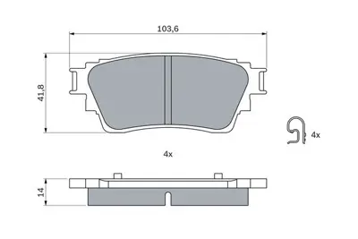 BOSCH 0986460008 Disk Balata Mıtsubıshı Eclipse Cross Arka 4605B560 4605B562 4605B987 4605B989 4605B989S1 1609899680 4605B071 4605A802 4605B070 4605B384