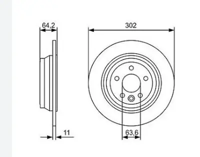 BOSCH 098647919 Fren Dıskı Arka Land Rover Freelander 2.2 Td44×4 2006-2014 302mm Lr039935 DF6913