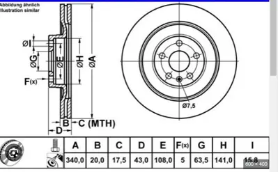BOSCH 0986479D97 Fren Dıskı Arka Volvo Xc90 Iı D4 D5 2014-  340mm 31400779 31400779 31687441 31687441SK1