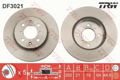 TRW DF3021 Fren Diski Ön Cıvıc V 91>95 / 25 99> 45 99> 200 95> 400 95> / Zr 01> Havalı 262mm 45251SCC900 45251SK7A00 45251SK7A10 45251SK7J00 45251SK7000 45251SR0A00 45251SR0A10 45251ST3E10 45251SZY000 45251S5DA10