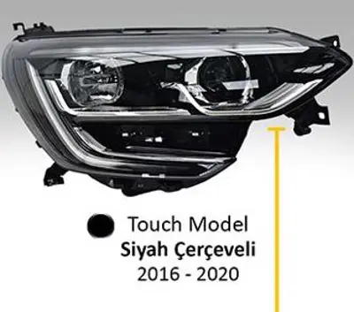 AYFAR 202330 Renault Megane Iv 2017- Far Touch Model Siyah Çerçeveli Manuel Sağ valeo 046921 