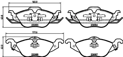 PROWALLE 1436 Dısk Balata Opel-Fron B 09-98 On Gdb1436 1605000 1605034 1605070 1605091 1605959 9195607 93173379 93184519 1605121 90544025