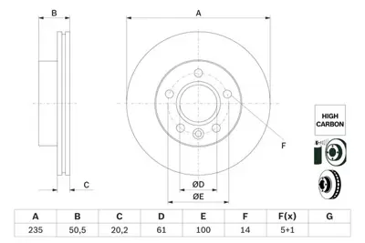 BOSCH 0986479F40 Fren Dıskı 6001540968