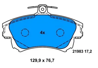 PROWALLE 1313 Fren Balatası Ön Carısma 95>09 1.6 Colt 04> 1.5 / S40 95> GDB1313LP1398FDB1384