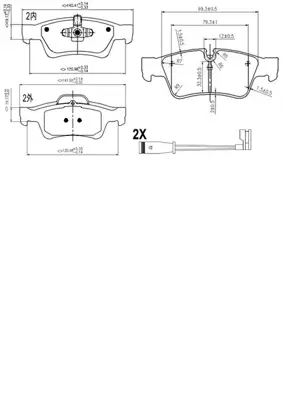 PROWALLE 1643 Fren Balatası Arka M Serisi W164 Ml280 Ml300 Ml320 Ml350 Ml420 Ml500 Ml63 R Serisi W251 R280 R320 R350 R500 R63amg X164 Gl Serisi Gl320 Gl350 Gl420 Gl450 Gl500 GDB1643