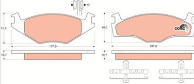 PROWALLE 454 Dısk Balata Vw-Golf-Jetta/Seat On Gdb459-1219 Gdb454 GDB454