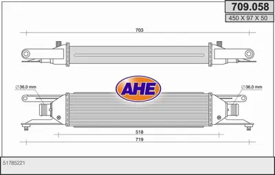 TOFAS 51785221 Turbo Radyatörü Lınea 07> 1.3 Mjtd 1.6 Mjtd Al + Al Sıstem450×101x50 51785221 51831832 59116449 96631 8ML376746681 7043134