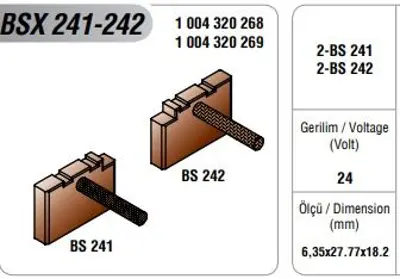 MEGA BSX 241-242 Marş Kömürü Bosch Tipi Man Tgx Tga Scanıa BSX 241-242