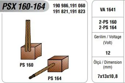 MEGA PSX 160-164 Marş Kömürü Master Opel PSX 160-164