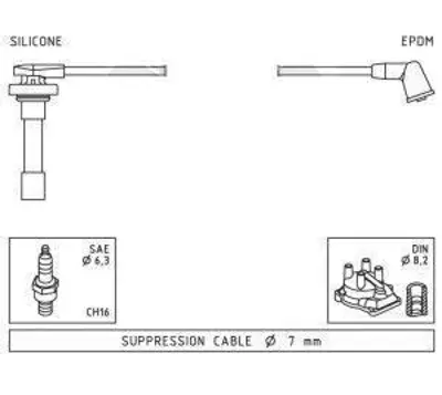 WORG HO-631 Buji Kablosu Cıvıc Crx 1.6 16v 90>92 HO-631