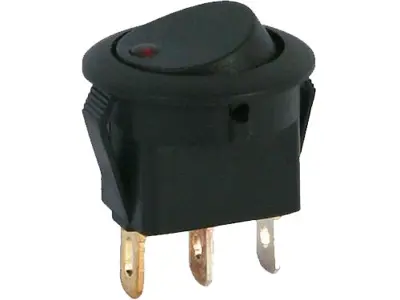 AKSA 11-021 Ledli Açma Kapama Anahtarı Sarı Tuslu Yuvarlak Mını 