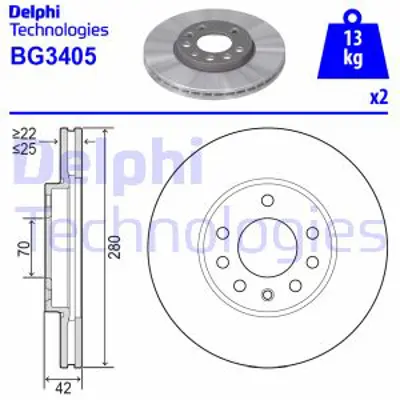 DELPHI BG3405 On Fren Dısk Aynası 5 Bıjon Astra G Astra H Corsa C Merıva A 90539466 9117678 93197592 95526655 917678 569066 569060 1605009 1605035 1605957