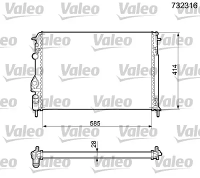 VALEO 732316 Motor Radyator Megane Scenıc+ac 8200189286 8200189288 7700836303 7700838134 7701352603 7701352698 7701352896 7701352976 7701356603 7701499953