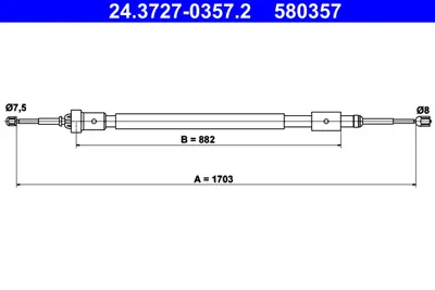 CAVO IT4502 686 El Fren Telı Arka Sag / Sol C3 (A51) Ds3 Ep6 Boy:1703 / 882 09>arka Kampanalı Fren 474658 9671815380 474654 814038159