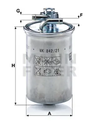 MANN FILTER WK842/21X Yakıt Fıltresı (Mazot) Audı A4 A6 2,0tdı Bna Blb Brf Bre Brd Bva Bvf Bvg 04>08 8E0127401 8E0127401D 8E0127435A 8E0127401A 8E0127435
