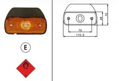 ITHAL SABA-3036-M007Y30-A Sıde Marker Tek Led 250mm Tes İç Bag 24v 