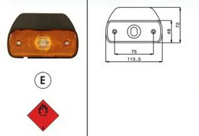 ITHAL SABA-3036-M009Y30-A Sıdemarker Dısa Bag.Ayak 24v 250mm Tek Led 