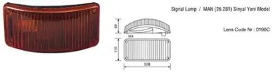 ITHAL UCLER-0190C Yan Sinyal Camı 26-281 Man Kamyon 